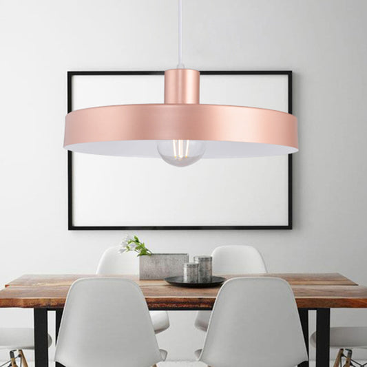 Pink Circle Down Lighting Contemporary 1 Head Metal Hanging Pendant Light for Living Room Pink Clearhalo 'Ceiling Lights' 'Modern Pendants' 'Modern' 'Pendant Lights' 'Pendants' Lighting' 313771