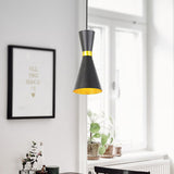 Contemporary Tapered Pendant Lighting Metal 1 Bulb Ceiling Suspension Lamp in Black/White Black Clearhalo 'Ceiling Lights' 'Modern Pendants' 'Modern' 'Pendant Lights' 'Pendants' Lighting' 313775