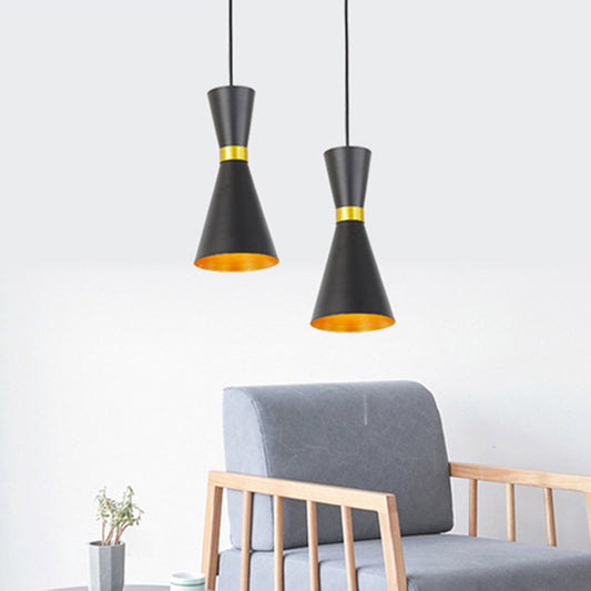 Contemporary Tapered Pendant Lighting Metal 1 Bulb Ceiling Suspension Lamp in Black/White Clearhalo 'Ceiling Lights' 'Modern Pendants' 'Modern' 'Pendant Lights' 'Pendants' Lighting' 313776