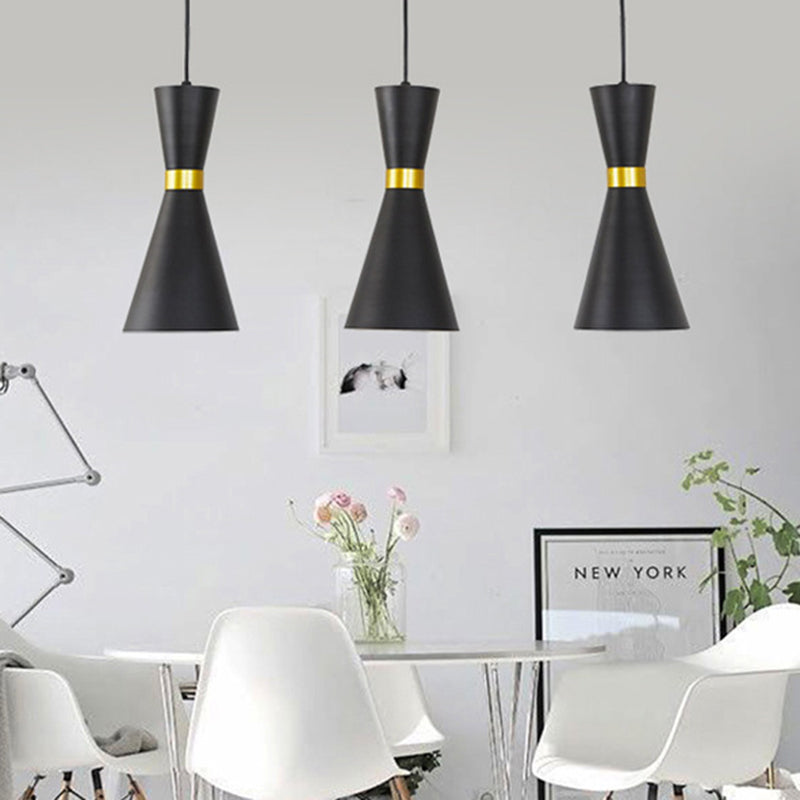 Contemporary Tapered Pendant Lighting Metal 1 Bulb Ceiling Suspension Lamp in Black/White Clearhalo 'Ceiling Lights' 'Modern Pendants' 'Modern' 'Pendant Lights' 'Pendants' Lighting' 313777