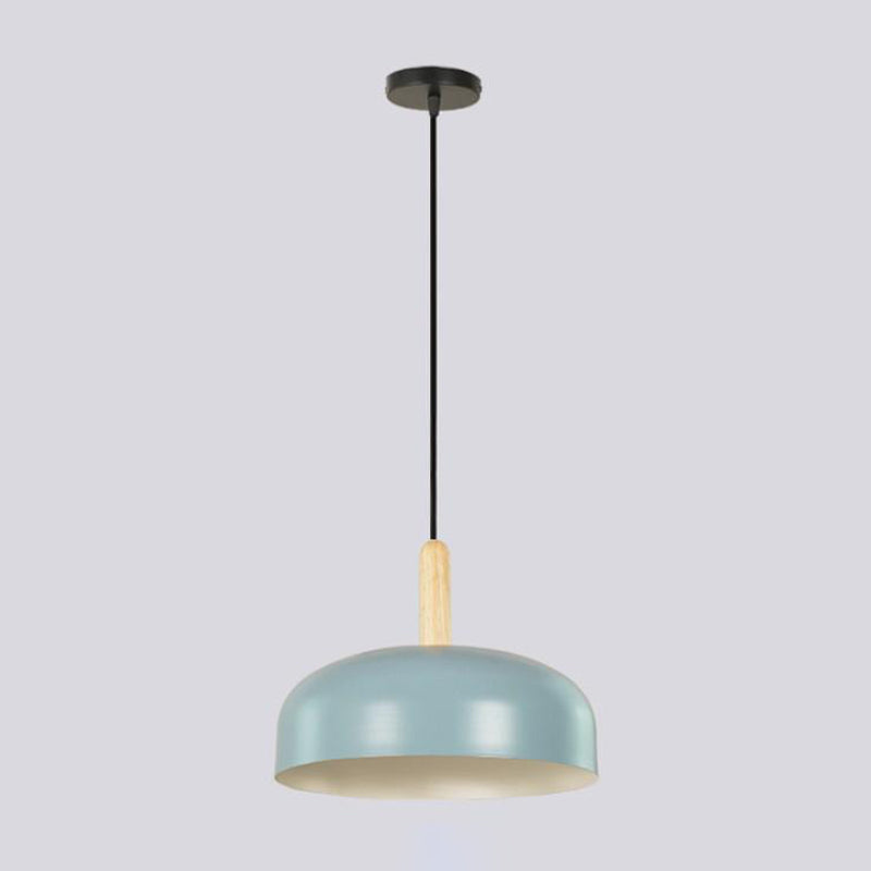 Domed Ceiling Lamp Nordic Metal 1 Head Blue Hanging Light Fixture for Living Room Clearhalo 'Ceiling Lights' 'Modern Pendants' 'Modern' 'Pendant Lights' 'Pendants' Lighting' 313781