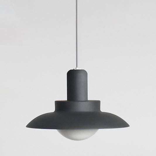 Flat Hanging Light Modernist Metal 1 Head Grey Suspended Lighting Fixture in Warm/White Light Clearhalo 'Ceiling Lights' 'Modern Pendants' 'Modern' 'Pendant Lights' 'Pendants' Lighting' 313785