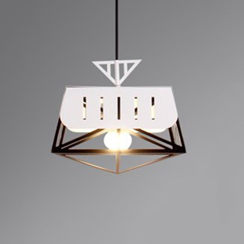 Metal Geometric Pendant Lighting Modernist 1 Head Black/Red Hanging Light Fixture for Bedroom Clearhalo 'Ceiling Lights' 'Modern Pendants' 'Modern' 'Pendant Lights' 'Pendants' Lighting' 313795