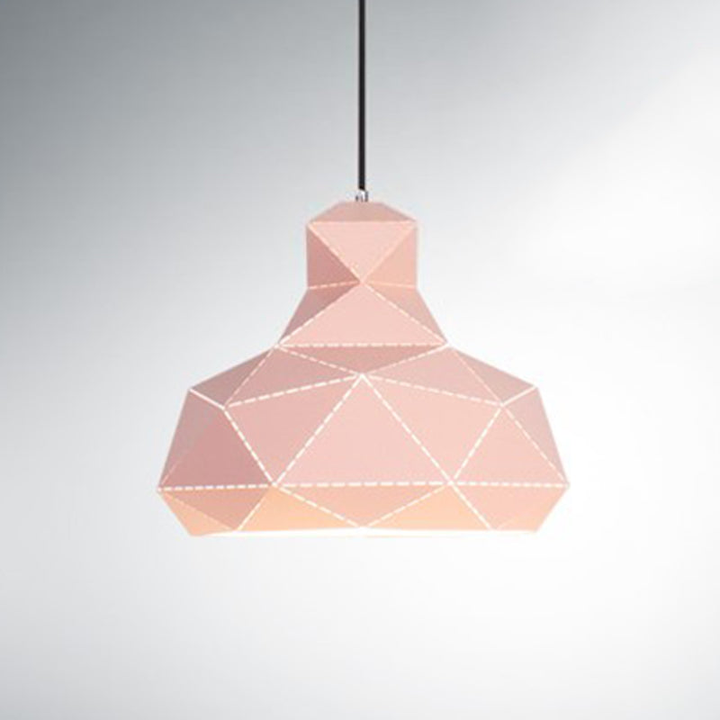 Hat Ceiling Lighting Contemporary Metal 1 Head White/Pink/Blue Suspension Pendant Light, 12"/15" Wide Clearhalo 'Ceiling Lights' 'Modern Pendants' 'Modern' 'Pendant Lights' 'Pendants' Lighting' 313845