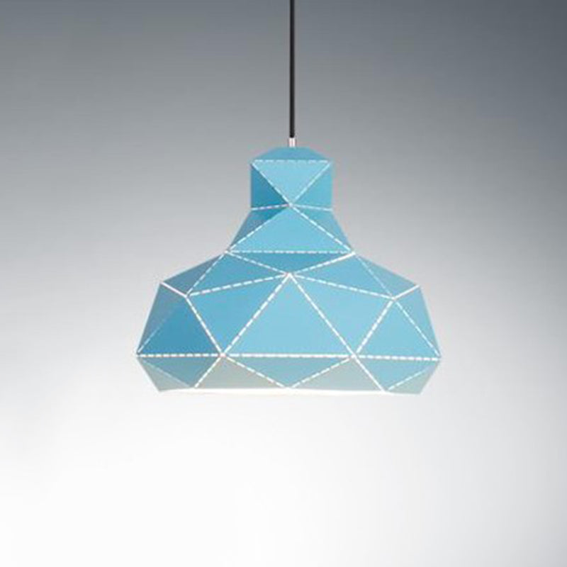 Hat Ceiling Lighting Contemporary Metal 1 Head White/Pink/Blue Suspension Pendant Light, 12"/15" Wide Clearhalo 'Ceiling Lights' 'Modern Pendants' 'Modern' 'Pendant Lights' 'Pendants' Lighting' 313848