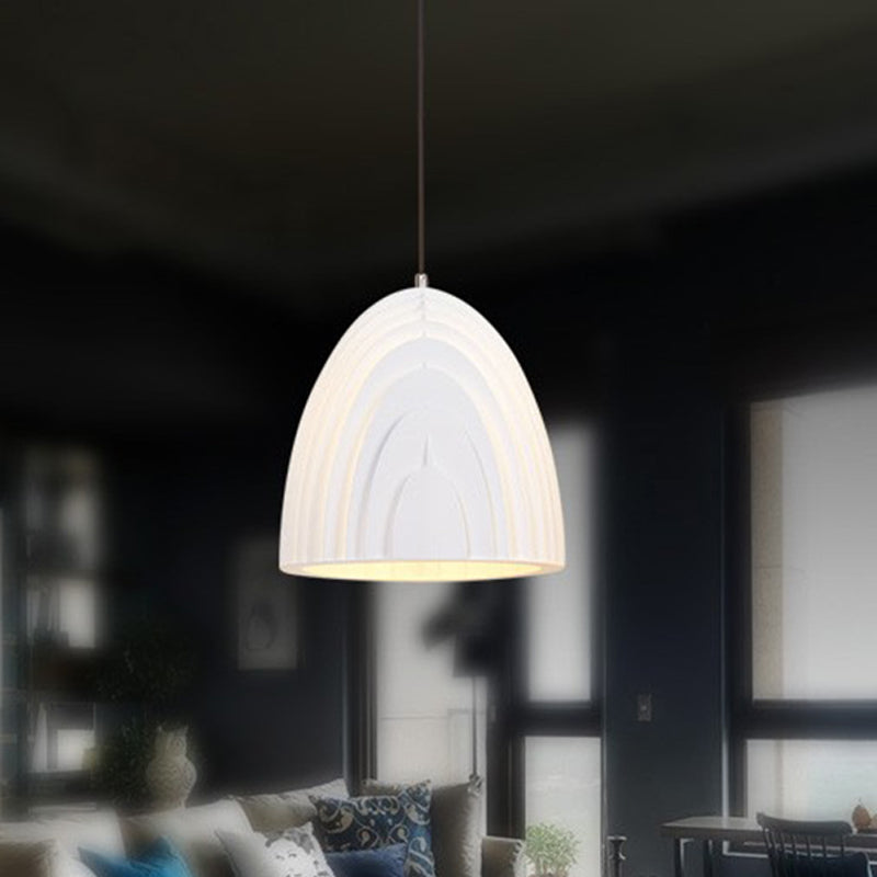 Macaron 1 Head Down Lighting White/Blue Trumpet Pendant Light Fixture with Metal Shade White Clearhalo 'Ceiling Lights' 'Modern Pendants' 'Modern' 'Pendant Lights' 'Pendants' Lighting' 313866