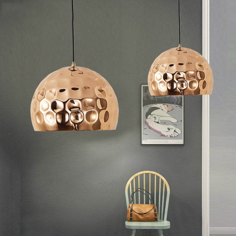 1 Head Living Room Pendant Lamp Modernist Gold Hanging Light Fixture with Dome Metal Shade Clearhalo 'Ceiling Lights' 'Modern Pendants' 'Modern' 'Pendant Lights' 'Pendants' Lighting' 313871