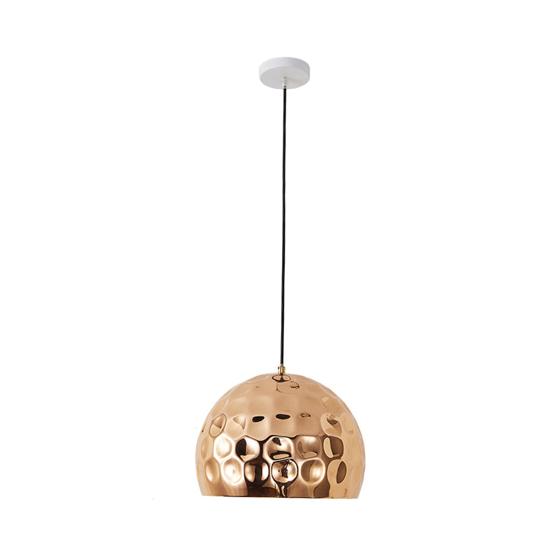 1 Head Living Room Pendant Lamp Modernist Gold Hanging Light Fixture with Dome Metal Shade Clearhalo 'Ceiling Lights' 'Modern Pendants' 'Modern' 'Pendant Lights' 'Pendants' Lighting' 313873