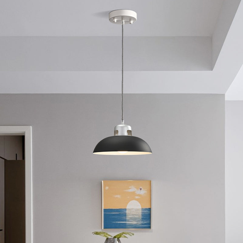 Flared Metal Pendant Light Modernism 1 Head Black/Grey Ceiling Suspension Lamp for Dining Room Black Clearhalo 'Ceiling Lights' 'Modern Pendants' 'Modern' 'Pendant Lights' 'Pendants' Lighting' 313877