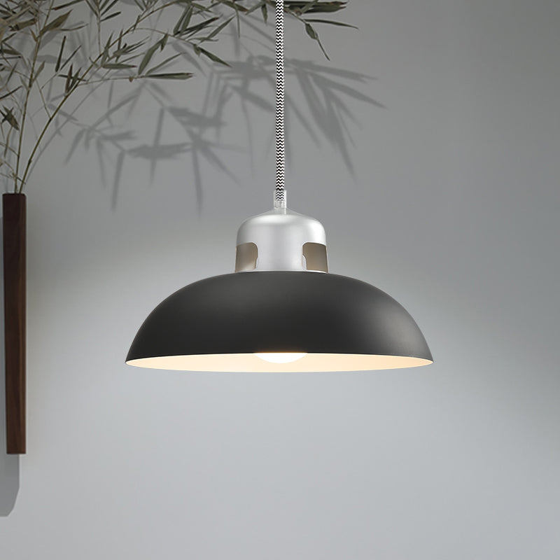 Flared Metal Pendant Light Modernism 1 Head Black/Grey Ceiling Suspension Lamp for Dining Room Clearhalo 'Ceiling Lights' 'Modern Pendants' 'Modern' 'Pendant Lights' 'Pendants' Lighting' 313878