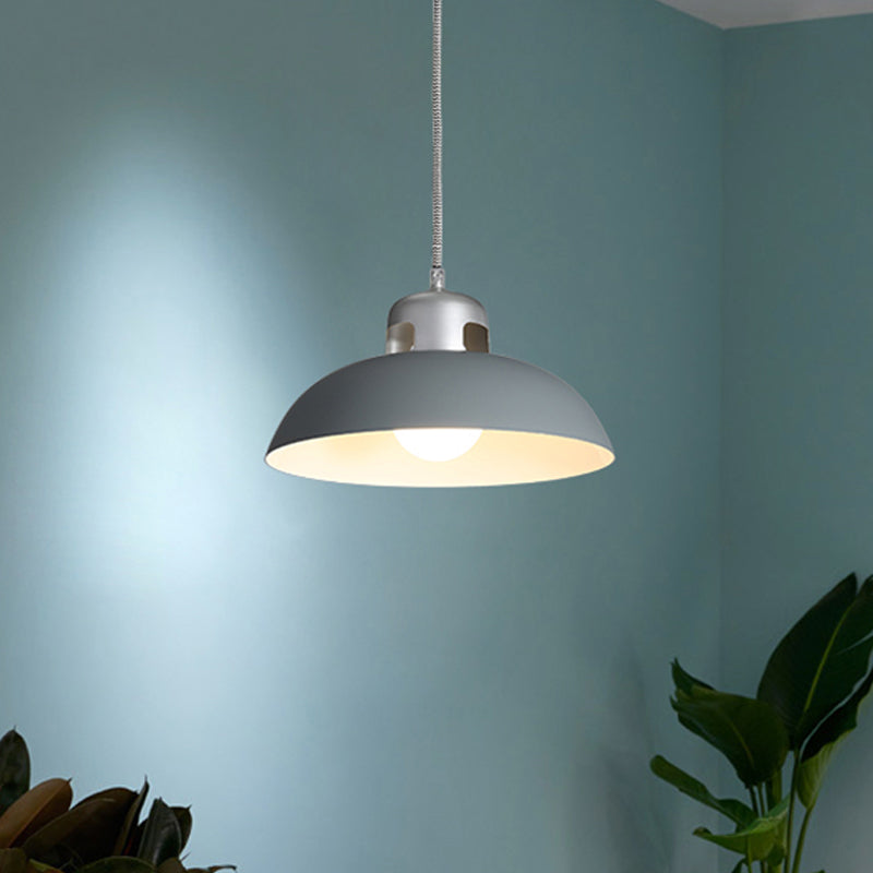 Flared Metal Pendant Light Modernism 1 Head Black/Grey Ceiling Suspension Lamp for Dining Room Grey Clearhalo 'Ceiling Lights' 'Modern Pendants' 'Modern' 'Pendant Lights' 'Pendants' Lighting' 313881