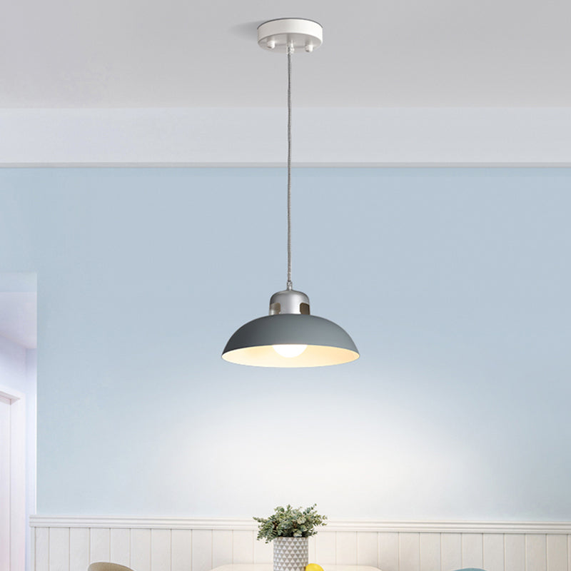 Flared Metal Pendant Light Modernism 1 Head Black/Grey Ceiling Suspension Lamp for Dining Room Clearhalo 'Ceiling Lights' 'Modern Pendants' 'Modern' 'Pendant Lights' 'Pendants' Lighting' 313883