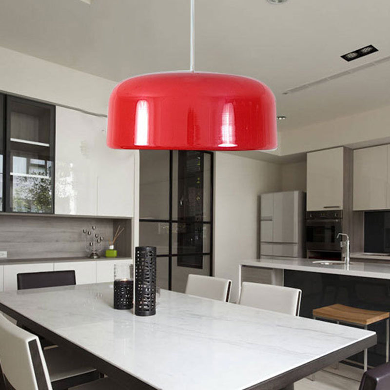 Round Ceiling Lighting Contemporary Metal 1 Bulb Red Hanging Light Fixture, 14"/19"/23.5" Wide Clearhalo 'Ceiling Lights' 'Modern Pendants' 'Modern' 'Pendant Lights' 'Pendants' Lighting' 313887