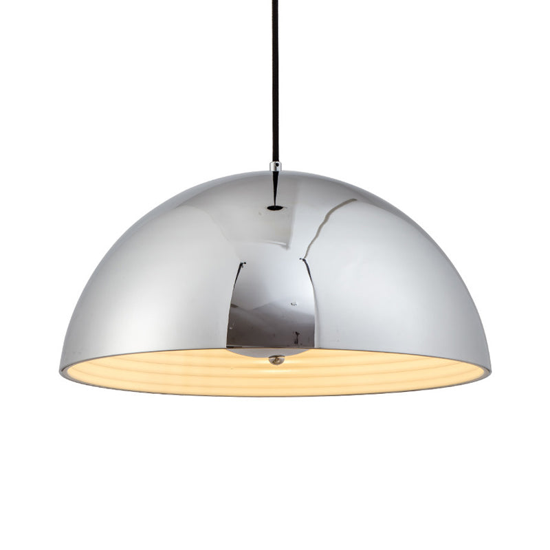 Bowl Pendant Lighting Modernism Metal 12"/16" Wide 1 Bulb Chrome Ceiling Hanging Light Clearhalo 'Ceiling Lights' 'Modern Pendants' 'Modern' 'Pendant Lights' 'Pendants' Lighting' 313911