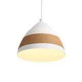 Domed Pendant Lamp Contemporary Metal 1 Head 9"/14" Wide White Ceiling Hanging Light White 14" Clearhalo 'Ceiling Lights' 'Modern Pendants' 'Modern' 'Pendant Lights' 'Pendants' Lighting' 313923