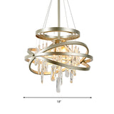 Champagne Orbit Chandelier Light Fixture Modernism 4 Heads Crystal Drop Ceiling Lamp Clearhalo 'Ceiling Lights' 'Chandeliers' Lighting' options 313947