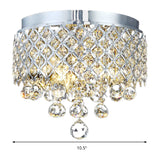 Cascade Flush Mount Lamp Contemporary Crystal Ball 3 Lights Chrome Ceiling Lighting Clearhalo 'Ceiling Lights' 'Close To Ceiling Lights' 'Close to ceiling' 'Flush mount' Lighting' 314181