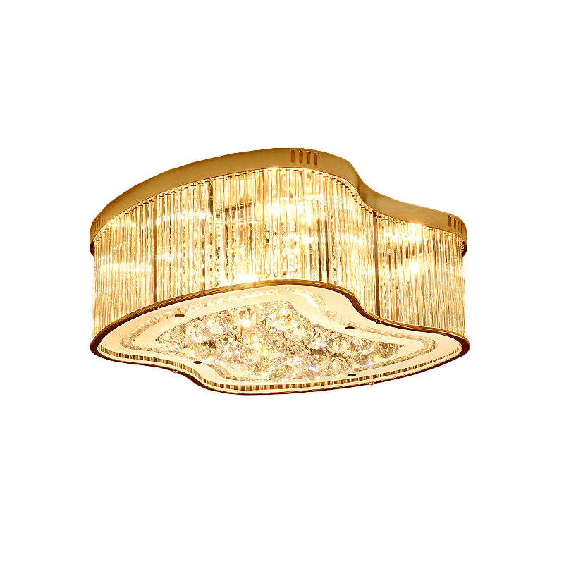 Geometric Crystal Rod Flush Mount Light Modernism 4 Heads Gold Ceiling Light Fixture Clearhalo 'Ceiling Lights' 'Close To Ceiling Lights' 'Close to ceiling' 'Flush mount' Lighting' 314186