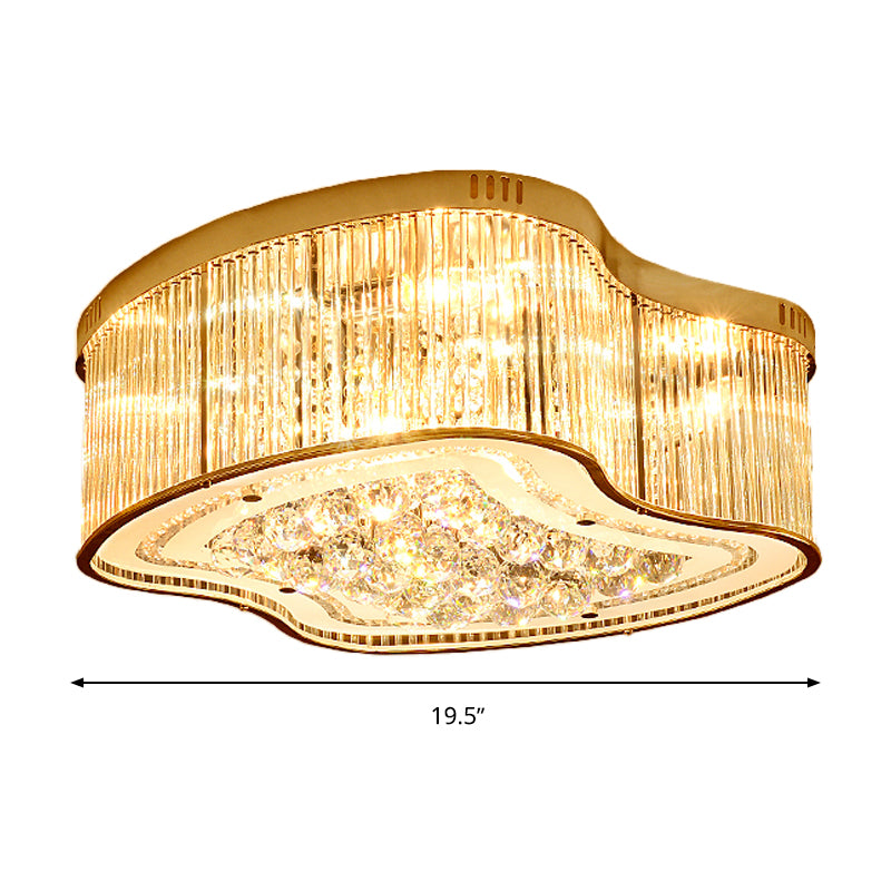 Geometric Crystal Rod Flush Mount Light Modernism 4 Heads Gold Ceiling Light Fixture Clearhalo 'Ceiling Lights' 'Close To Ceiling Lights' 'Close to ceiling' 'Flush mount' Lighting' 314187