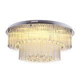 2 Tiers Crystal Rod Ceiling Lamp Modernism Nickel LED Flush Light Fixture for Living Room Clearhalo 'Ceiling Lights' 'Close To Ceiling Lights' 'Close to ceiling' 'Flush mount' Lighting' 314295