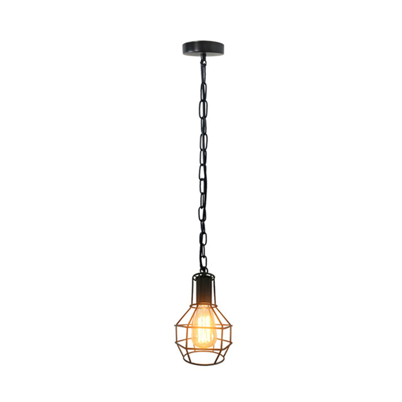 Globe Metal Ceiling Pendant Industrial 1 Light Living Room Hanging Light in Rust/Black Clearhalo 'Art Deco Pendants' 'Black' 'Cast Iron' 'Ceiling Lights' 'Ceramic' 'Crystal' 'Industrial Pendants' 'Industrial' 'Metal' 'Middle Century Pendants' 'Pendant Lights' 'Pendants' 'Rustic Pendants' 'Tiffany' Lighting' 314528