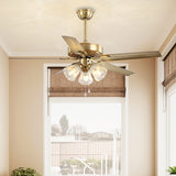 Blossom Kitchen Ceiling Fan Lighting Traditional Frosted Glass 3 Lights Gold Semi Flush Light Gold Clearhalo 'Ceiling Fans with Lights' 'Ceiling Fans' Lighting' 315623