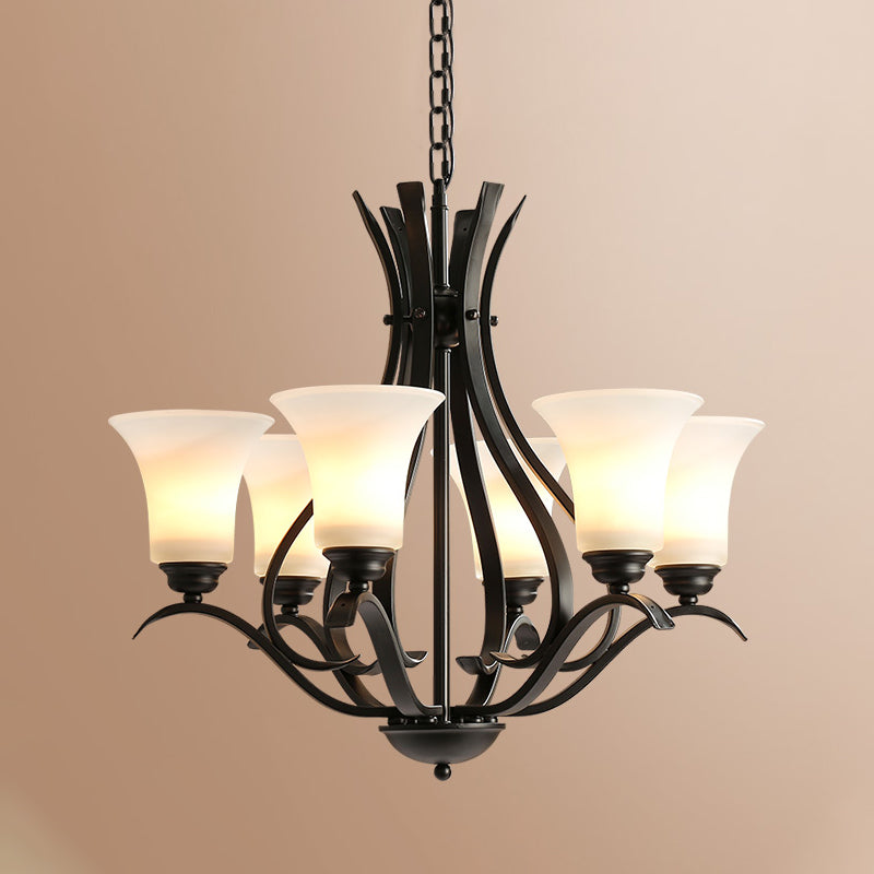 3/6/8 Lights Chandelier Lighting Fixture Antique Candelabra Resin Hanging  Light in Beige for Living Room - Clearhalo