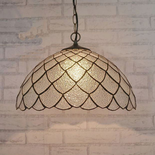 Black Domed Shade Ceiling Light Baroque 1 Light Silver Textured Glass Pendant Lighting Fixture Clearhalo 'Ceiling Lights' 'Glass shade' 'Glass' 'Industrial' 'Middle Century Pendants' 'Pendant Lights' 'Pendants' 'Tiffany close to ceiling' 'Tiffany Pendants' 'Tiffany' Lighting' 315996