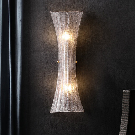 2 Lights Wall Sconce Lighting Traditional Clear Bubble Glass Curvy Wall Mounted Light for Bedroom Clearhalo 'Wall Lamps & Sconces' 'Wall Lights' Lighting' 316667