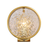 1 Light Water Glass Wall Sconce Traditionalist Gold Circle Living Room Wall Mounted Light Clearhalo 'Wall Lamps & Sconces' 'Wall Lights' Lighting' 316708