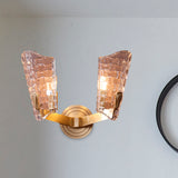 Clear Glass Curved Wall Mounted Lamp Vintage 1/2 Heads Living Room Sconce Light Fixture Clearhalo 'Wall Lamps & Sconces' 'Wall Lights' Lighting' 316794