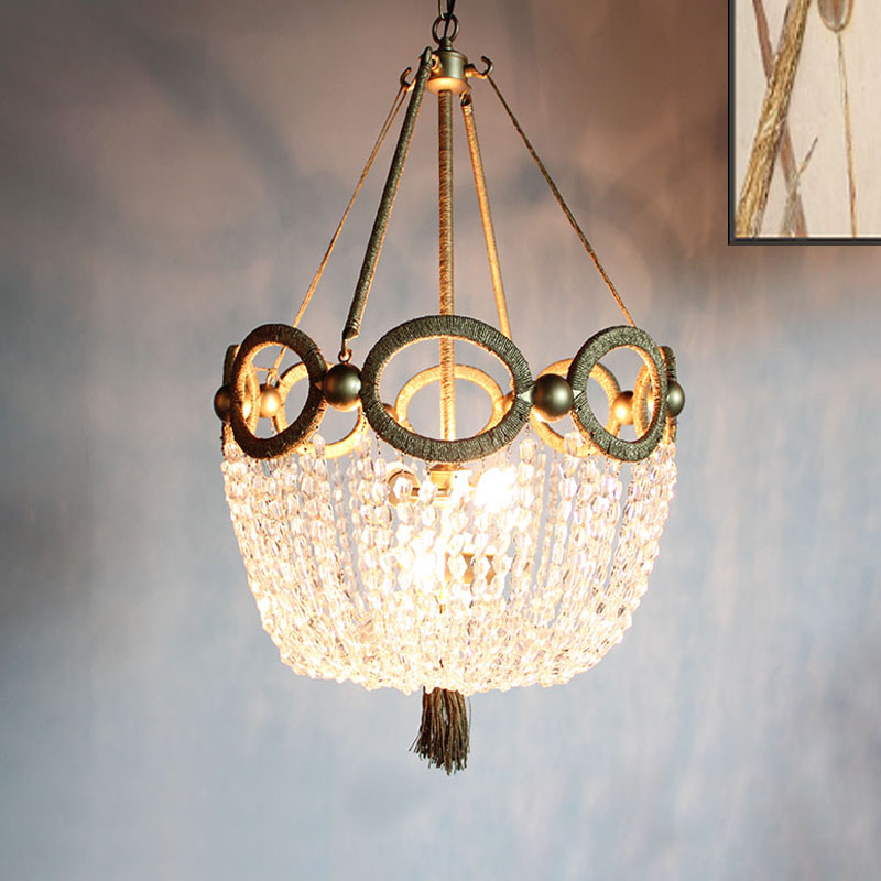 Simple Basket Chandelier Light Fixture 4 Lights Crystal Pendant Lighting in Gold for Living Room Gold Clearhalo 'Ceiling Lights' 'Chandeliers' Lighting' options 317100_52cf7b89-afc0-49a4-bab4-a3f0f9556de8