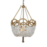 Simple Basket Chandelier Light Fixture 4 Lights Crystal Pendant Lighting in Gold for Living Room Clearhalo 'Ceiling Lights' 'Chandeliers' Lighting' options 317103