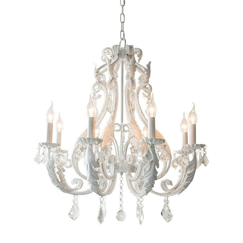 8 Lights Clear Crystal Chandelier Lighting Fixture Rustic Candle Bedroom Suspension Lamp Clearhalo 'Ceiling Lights' 'Chandeliers' Lighting' options 317118