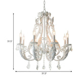 8 Lights Clear Crystal Chandelier Lighting Fixture Rustic Candle Bedroom Suspension Lamp Clearhalo 'Ceiling Lights' 'Chandeliers' Lighting' options 317119