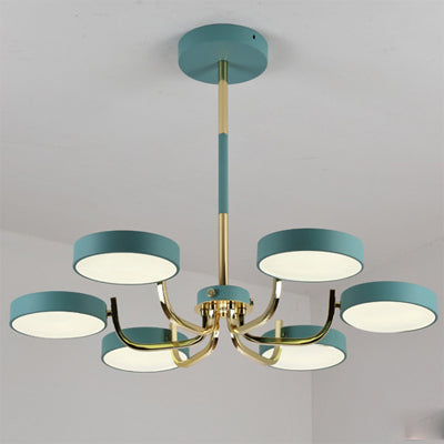 Scandinavian Round Hanging Chandelier Acrylic 6 Lights Hanging Pendant Fixture for Living Room Clearhalo 'Ceiling Lights' 'Chandeliers' Lighting' options 31807