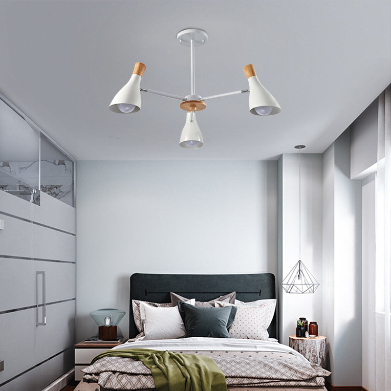 Kindergarten Horn Shape Chandelier Metal Macaroon Hanging Pendant Fixture White Clearhalo 'Ceiling Lights' 'Chandeliers' Lighting' options 31893_2560f4e3-09ec-4597-9e96-cf8f61c72e5f