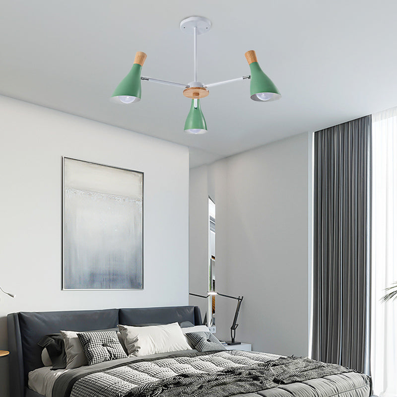 Kindergarten Horn Shape Chandelier Metal Macaroon Hanging Pendant Fixture Clearhalo 'Ceiling Lights' 'Chandeliers' Lighting' options 31900