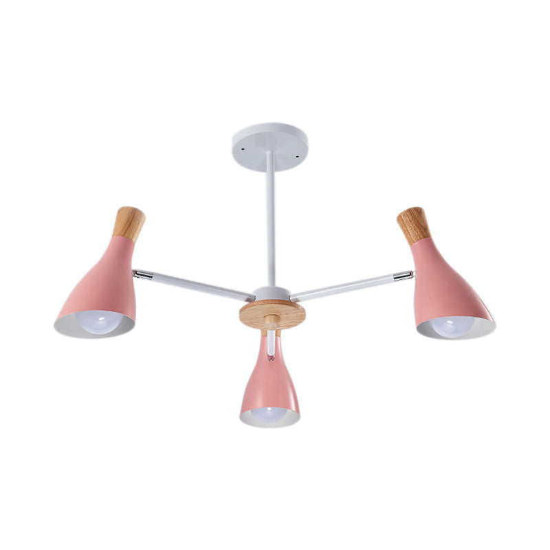 Kindergarten Horn Shape Chandelier Metal Macaroon Hanging Pendant Fixture Clearhalo 'Ceiling Lights' 'Chandeliers' Lighting' options 31904