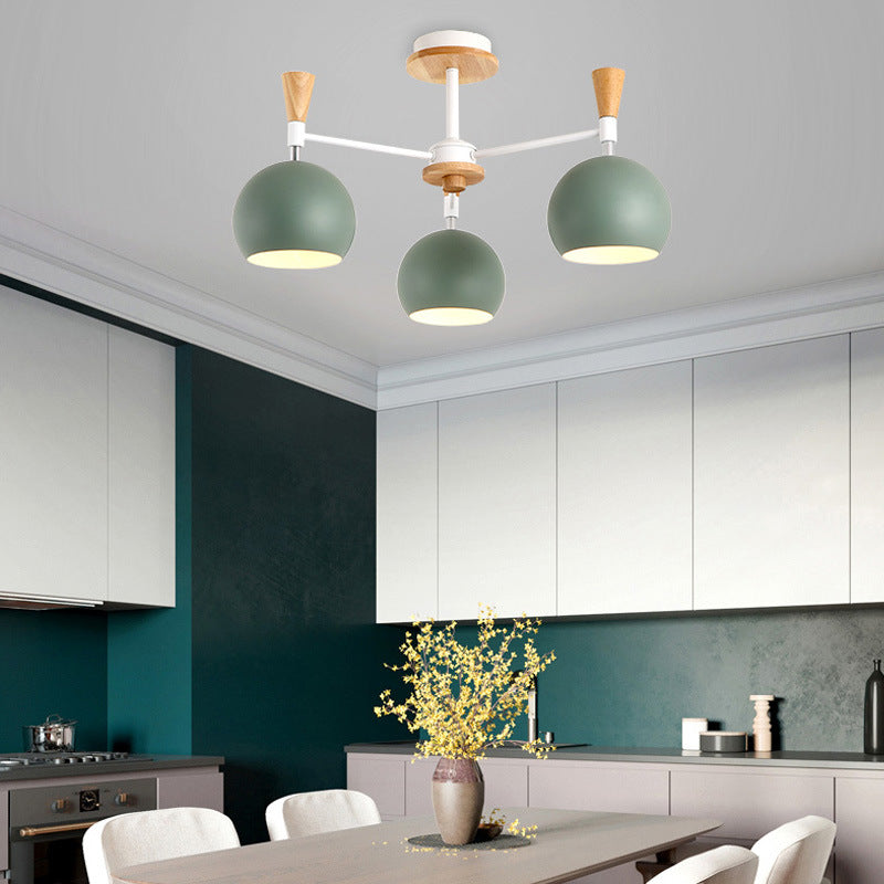 Chic Modern Hanging Chandelier with Dome 3 Bulbs Metal Hanging Pendant Fixture for Dining Room Clearhalo 'Ceiling Lights' 'Chandeliers' Lighting' options 32016