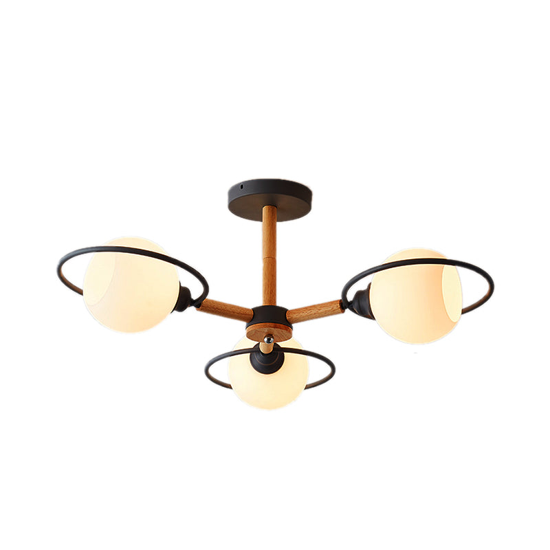 Simple Style Circle Hanging Pendant Fixture 3 Lights Iron Chandelier for Dining Room Clearhalo 'Ceiling Lights' 'Chandeliers' Lighting' options 32145