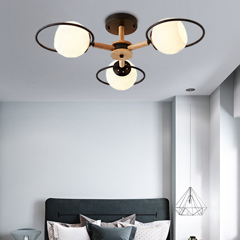 Simple Style Circle Hanging Pendant Fixture 3 Lights Iron Chandelier for Dining Room Clearhalo 'Ceiling Lights' 'Chandeliers' Lighting' options 32146