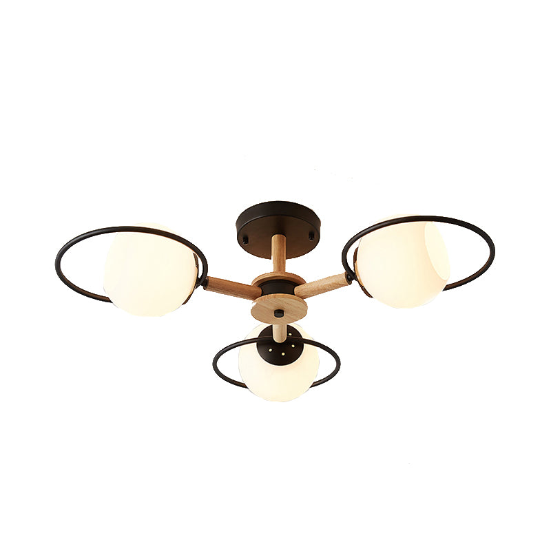 Simple Style Circle Hanging Pendant Fixture 3 Lights Iron Chandelier for Dining Room Clearhalo 'Ceiling Lights' 'Chandeliers' Lighting' options 32148