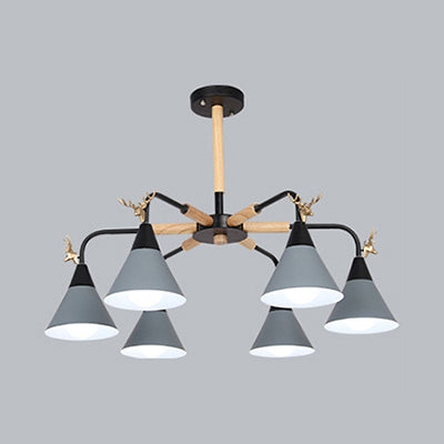 Macaroon Horn Shape Pendant Light Fixture Metal Hanging Lamp Fixture for Bedroom Clearhalo 'Ceiling Lights' 'Chandeliers' Lighting' options 32246