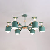 Contemporary Cylinder Hanging Chandelier Metal 6 Lights Hanging Ceiling Lamp for Living Room Clearhalo 'Ceiling Lights' 'Chandeliers' Lighting' options 32336