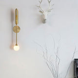 Brass Pencil Arm Sconce Light Minimalist 1 Bulb Metal Wall Mounted Lamp with White Glass Shade Clearhalo 'Cast Iron' 'Glass' 'Industrial' 'Modern wall lights' 'Modern' 'Tiffany' 'Traditional wall lights' 'Wall Lamps & Sconces' 'Wall Lights' Lighting' 323585