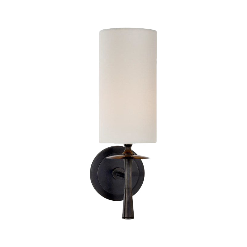 Modern 1 Head Wall Lighting Black Cylindrical Sconce Light Fixture with White Glass Shade Clearhalo 'Cast Iron' 'Glass' 'Industrial' 'Modern wall lights' 'Modern' 'Tiffany' 'Traditional wall lights' 'Wall Lamps & Sconces' 'Wall Lights' Lighting' 324128