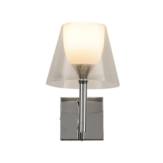 Contemporary Flared Wall Lighting White Glass 1 Bulb Living Room Sconce Light Fixture Clearhalo 'Cast Iron' 'Glass' 'Industrial' 'Modern wall lights' 'Modern' 'Tiffany' 'Traditional wall lights' 'Wall Lamps & Sconces' 'Wall Lights' Lighting' 324291