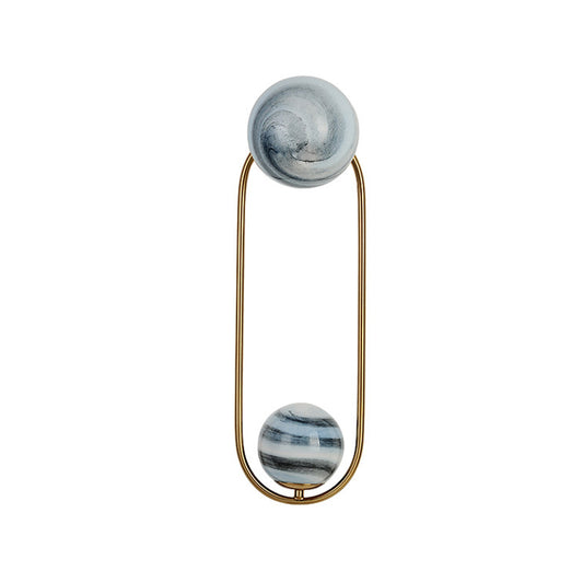 Oval Wall Lighting Modernism Metal 2 Bulbs Gold Sconce Light Fixture for Living Room Clearhalo 'Cast Iron' 'Glass' 'Industrial' 'Modern wall lights' 'Modern' 'Tiffany' 'Traditional wall lights' 'Wall Lamps & Sconces' 'Wall Lights' Lighting' 324296