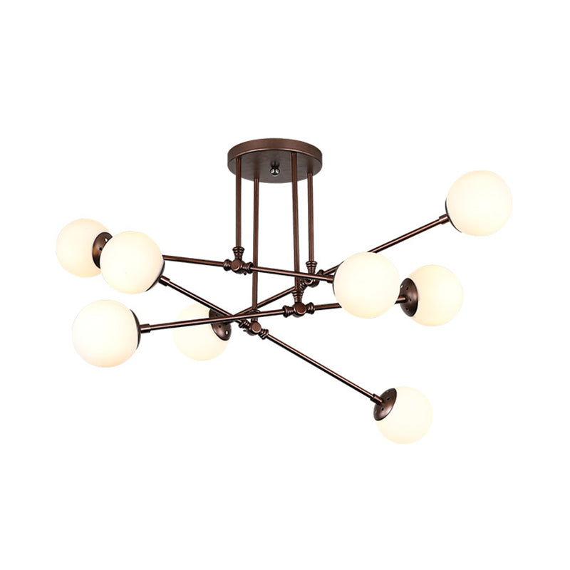 Coffee Bubble Ceiling Chandelier Contemporary 8 Bulbs Opal Glass Hanging Pendant Light Clearhalo 'Ceiling Lights' 'Chandeliers' 'Glass shade' 'Glass' 'Modern Chandeliers' 'Modern' Lighting' 324470